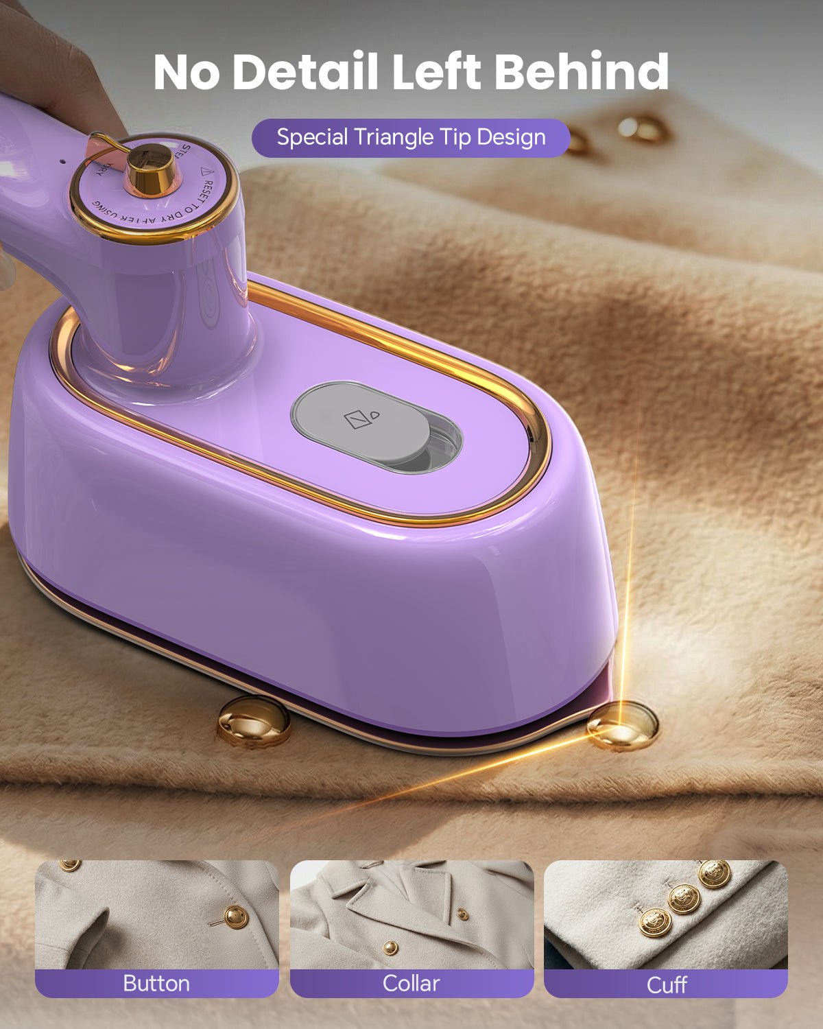 GREENYEE Travel Steamer Iron for Clothes, Portable 2 - in - 1 Dry & Steam Iron, Flat or Upright Use, 180° Foldable Handle, 15s Fast Heat - Up, 85ml Water Tank, Mini Steamer for Home & Travel - GREENYEE